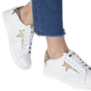 Dune London Gold Star Sneakers - White